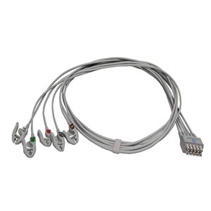 ECG Leadwire set, 5-lead, grouped, grabber, AHA, 130 cm/51 in, 1/pack ECG Leadwire set, 5-lead, grouped, grabber, AHA, 130 cm/51 in, 1/pack