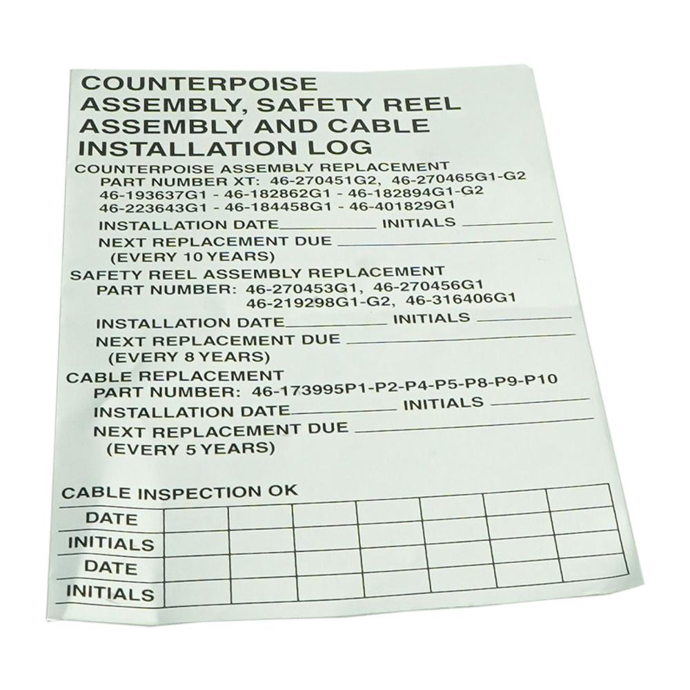 Counterpoise Safety Reel Cable Log Label Counterpoise Safety Reel Cable Log Label