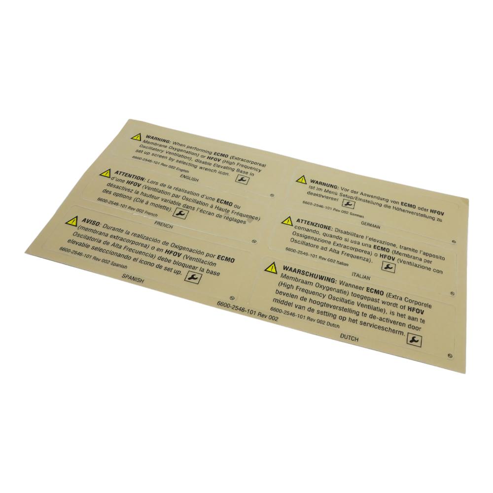 Sticker Label WRN ECMO HFOV GP Sticker Label WRN ECMO HFOV GP